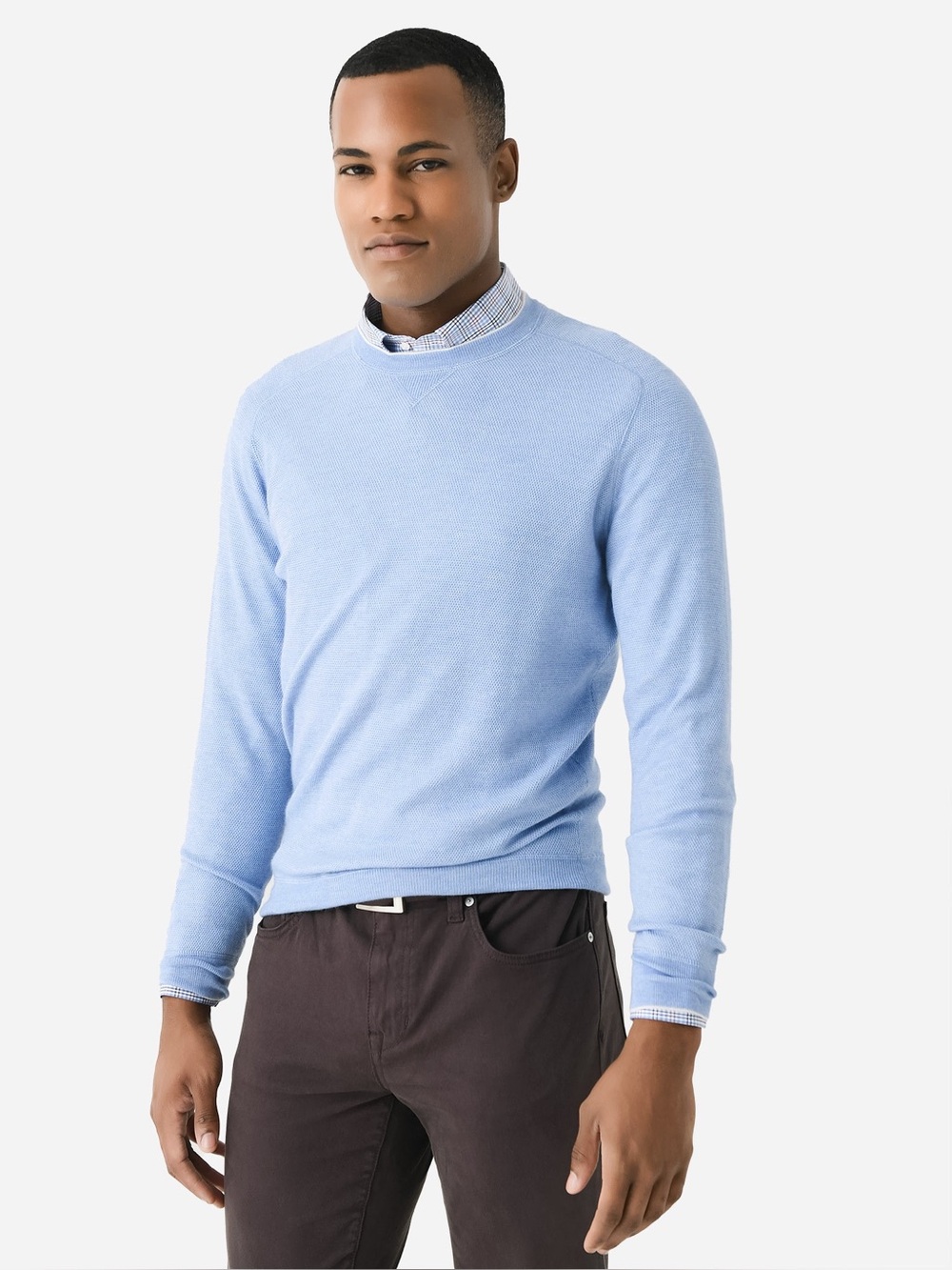 NWOT Peter Millar Crown Crafted Men's Voyager Cashmere Silk Saddle Shoulder Crew